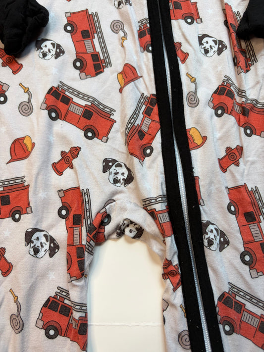 Firefighter Bamboo Zippie - 12-18m