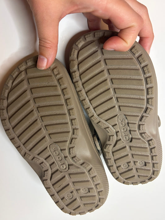Tan Fleece Lined Crocs - 12