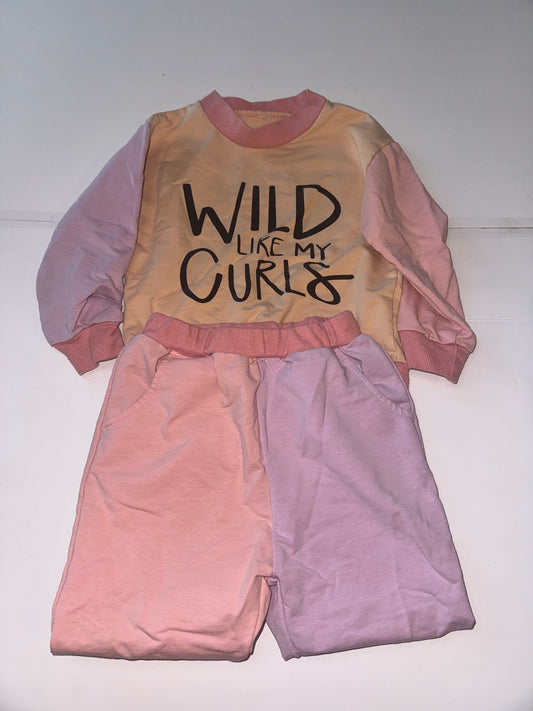 No Brand Wild Like My Curls Sweatshirt Set 3T