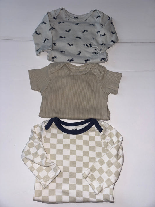 HB and No Brand Onesie Bundle Tans and Creams 0-3M