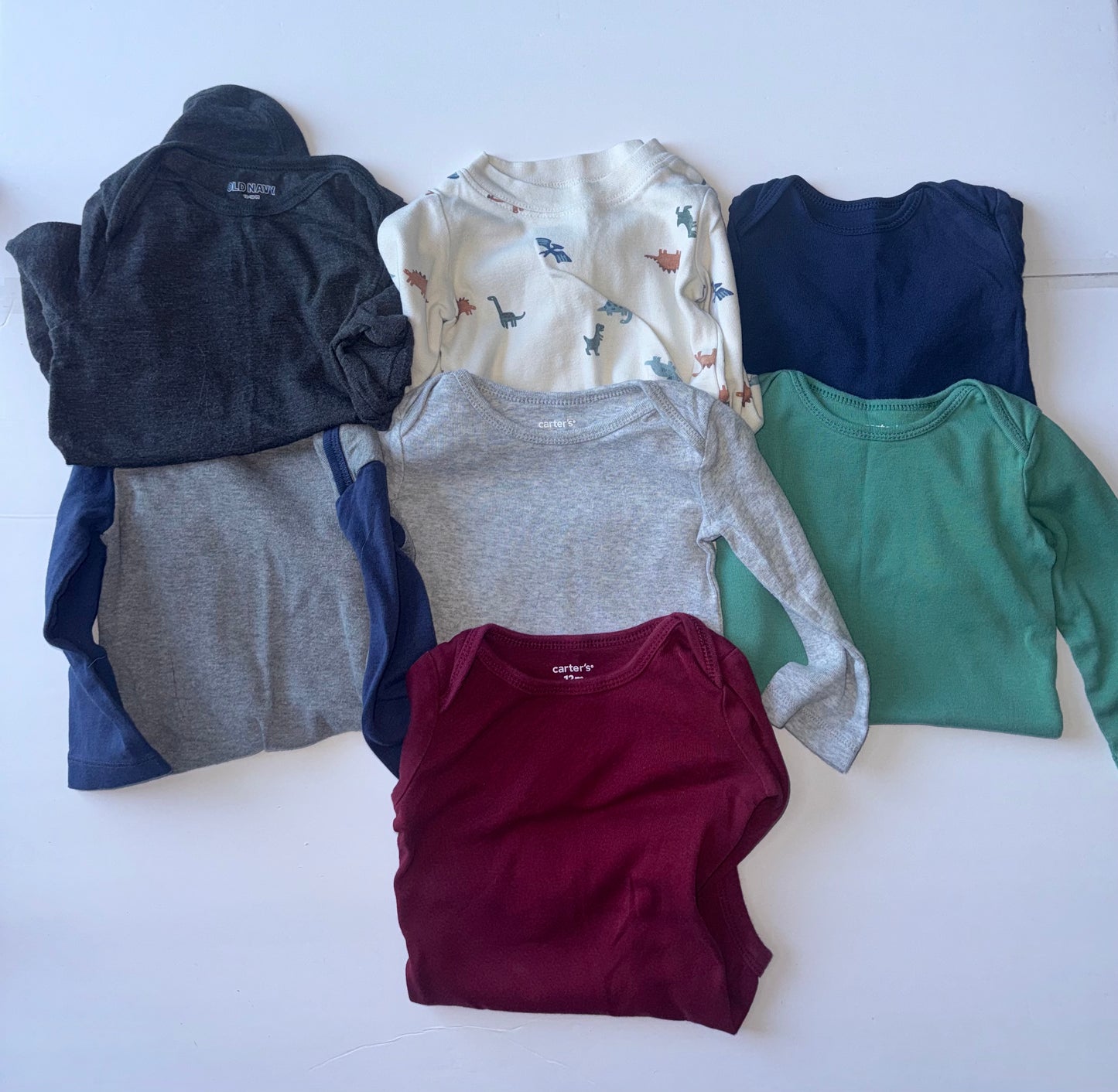 Carters Bundle of Long Sleeve Onesies 12M