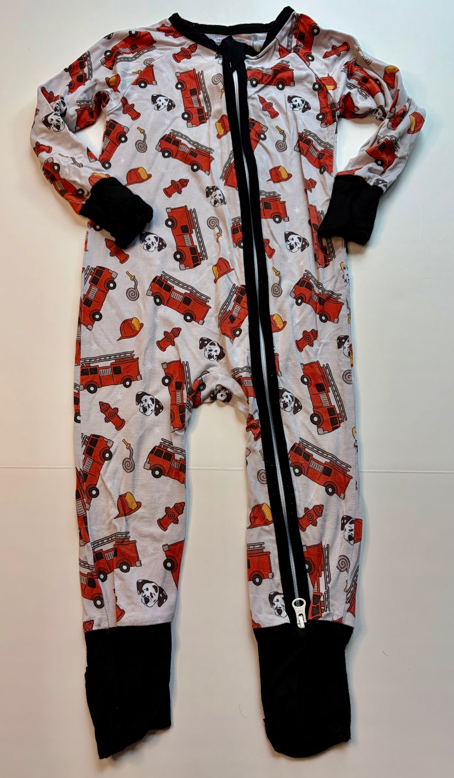 Firefighter Bamboo Zippie - 12-18m