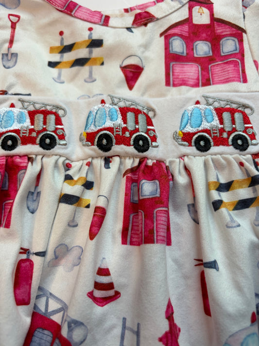 Marie Nicole Firetruck Dress- 3xs (12-24m)