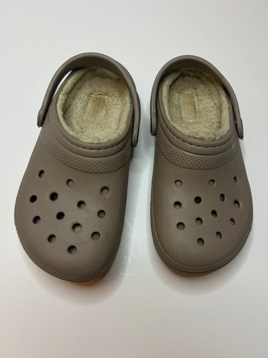 Tan Fleece Lined Crocs - 12