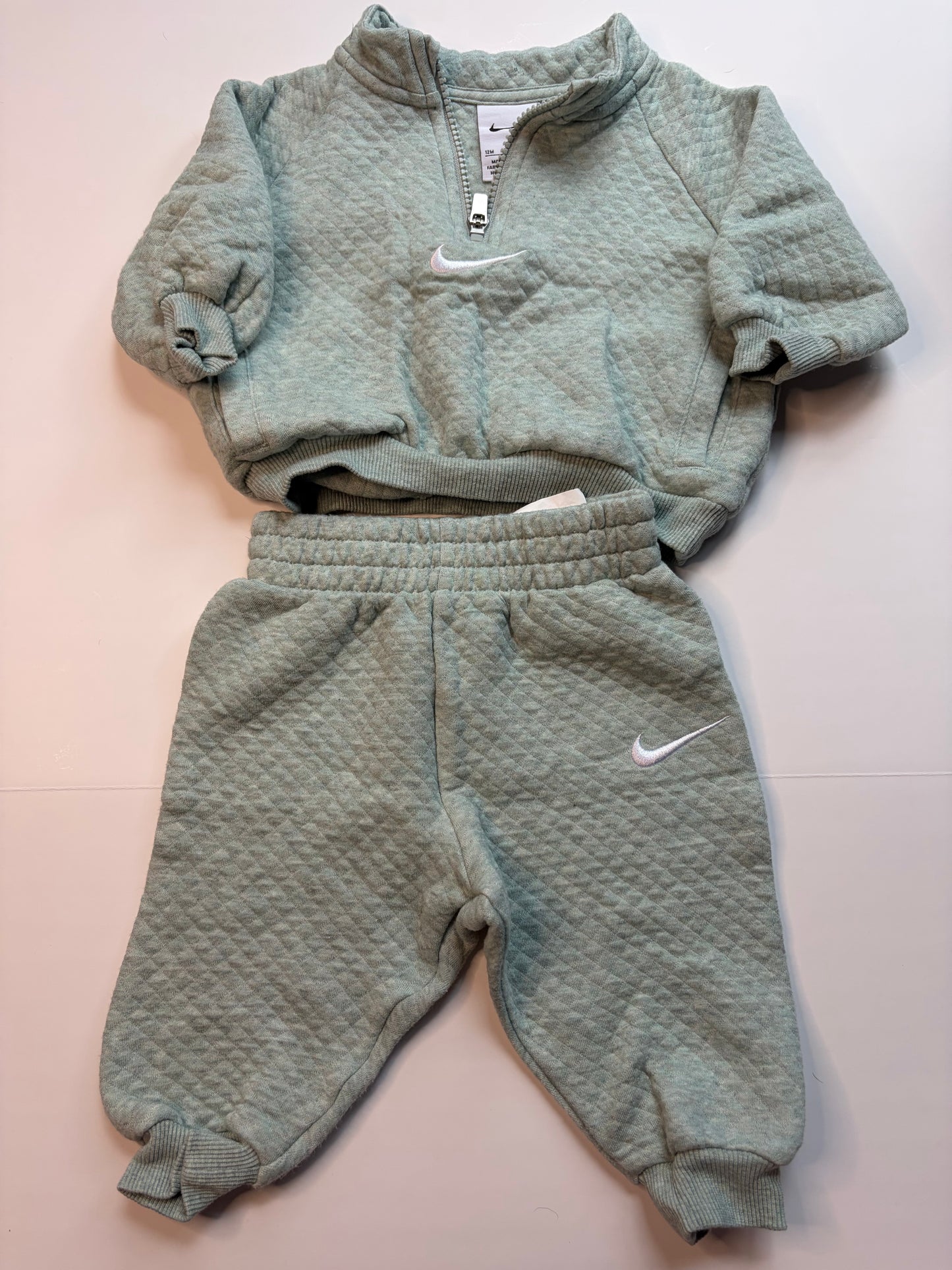 Nike Light Teal Textured Sweatsuit - 12m
