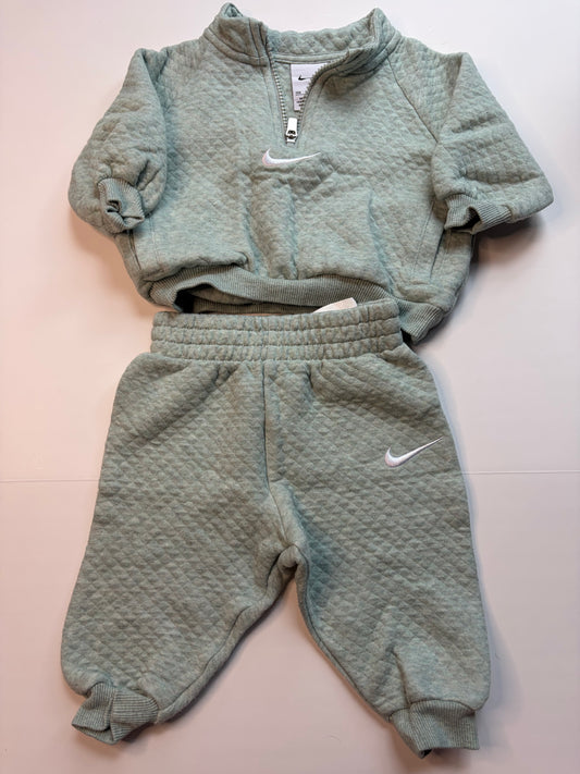 Nike Light Teal Textured Sweatsuit - 12m