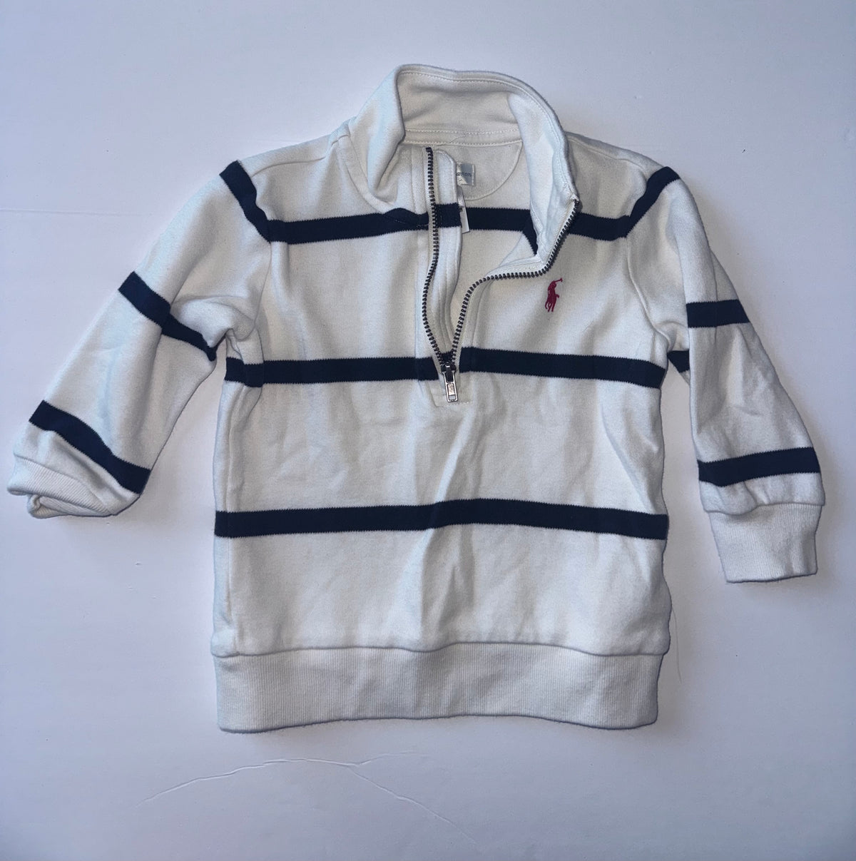 Ralph Lauren Navy and White Half Zip 12M