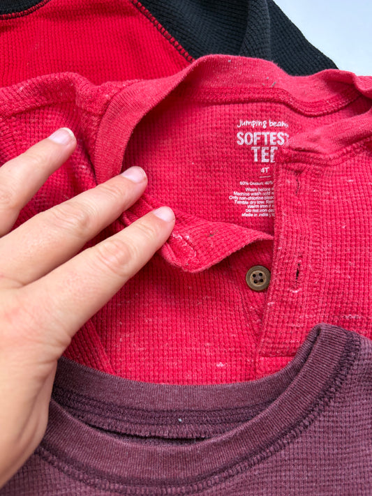 (3) Jumping Beans Waffle Knit Tees - 4T
