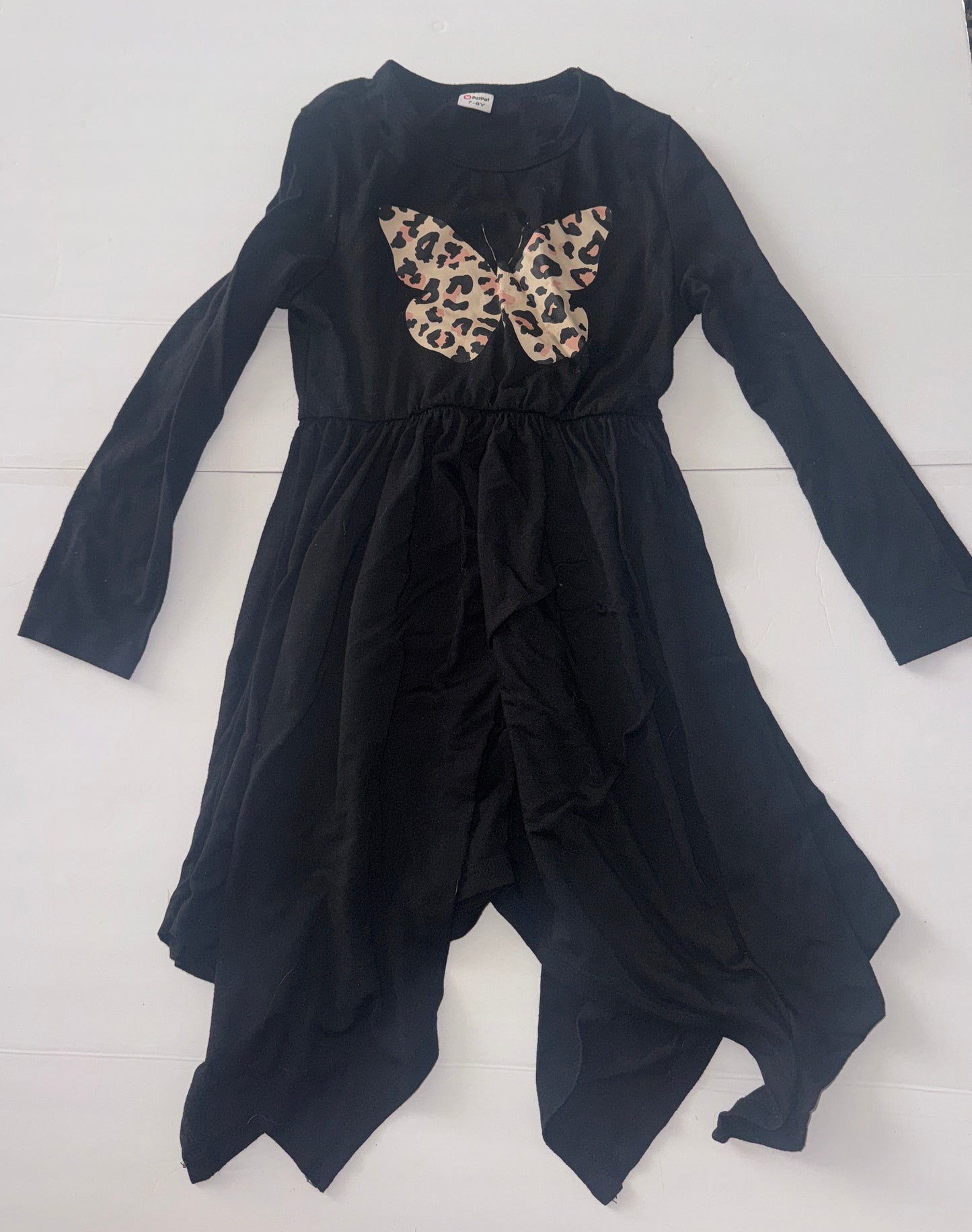 Pat Pat Black and Leopard Butterfly Dress 7/8