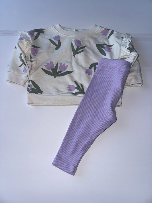 Baby Cat and Jack Tulip Top and Leggings 0-3M