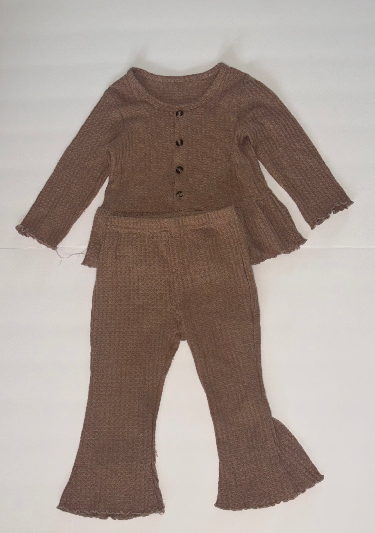 SHEIN Waffle Knit Outfit Set 12/18M