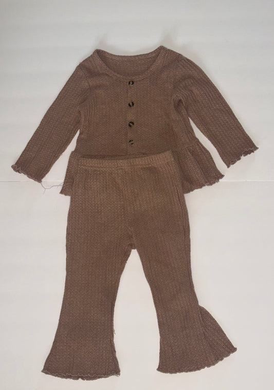 SHEIN Waffle Knit Outfit Set 12/18M