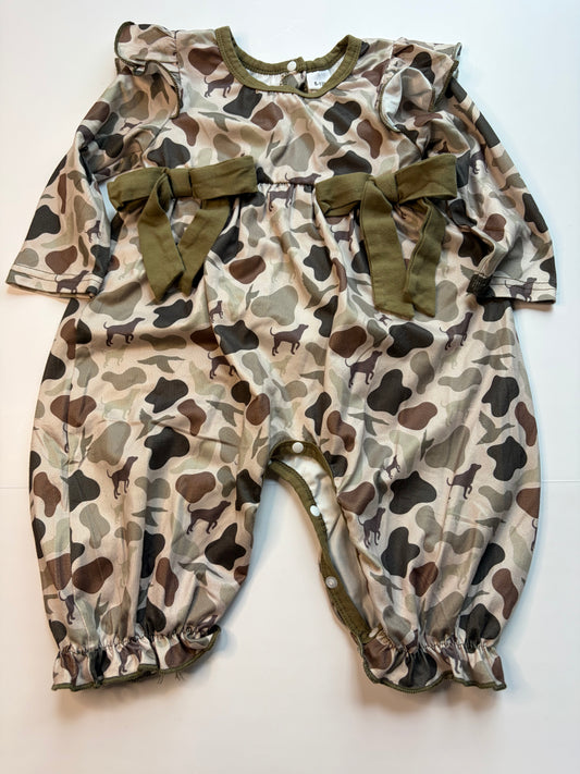 Hunting Dog Long Sleeve Romper - 6-12m