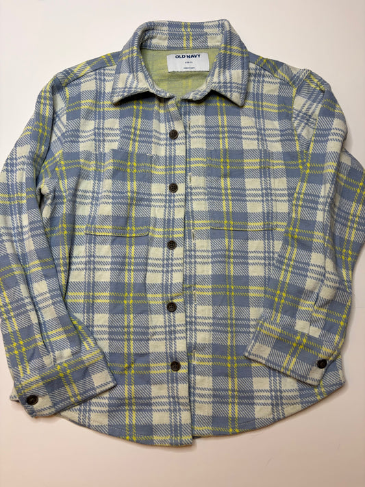Old Navy Blue Plaid Shacket - 6/7