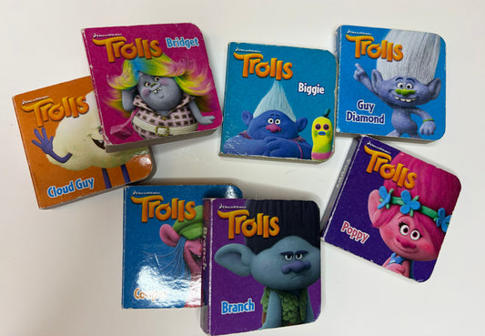 7 mini trolls board books