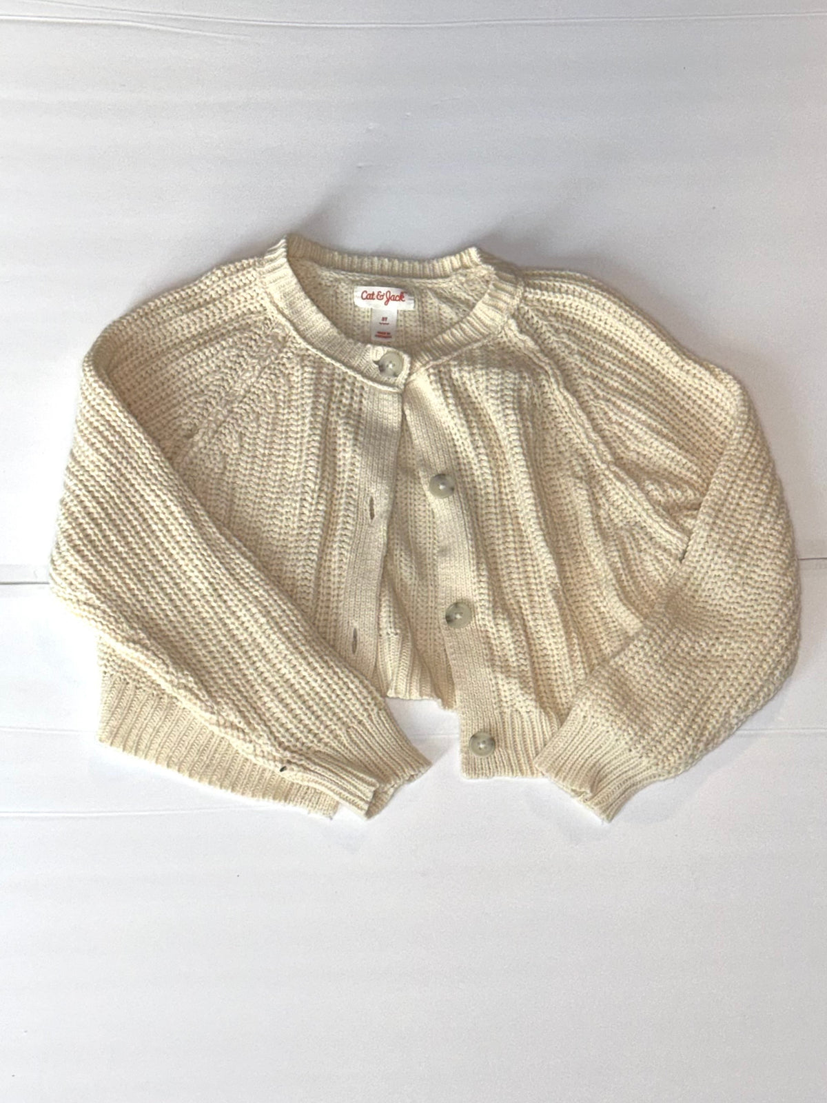 Cat and Jack Cream Sweater Cardigan 5