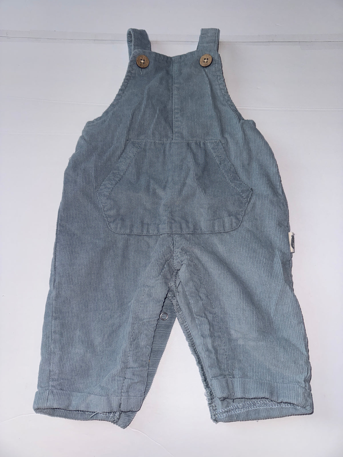 Rabbit Bear Blue Corduroy Overalls 0-3M