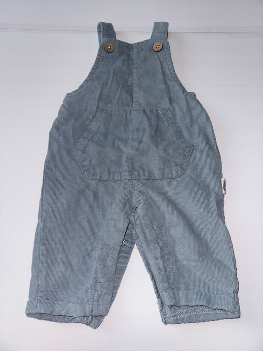 Rabbit Bear Blue Corduroy Overalls 0-3M