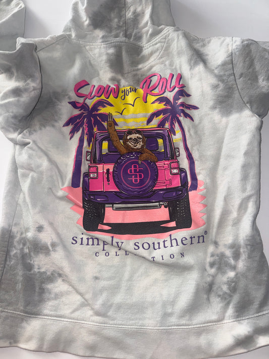Simply Southern Tie Dye Sloth Hoodie YL
