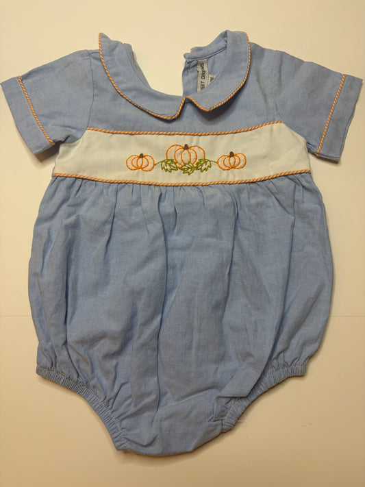 Sweet Dreams Embroidered Pumpkin Bubble - 9m