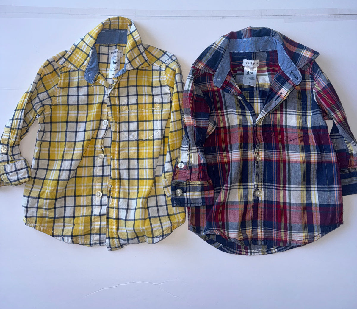Carters Plaid Dress Shirts 6M