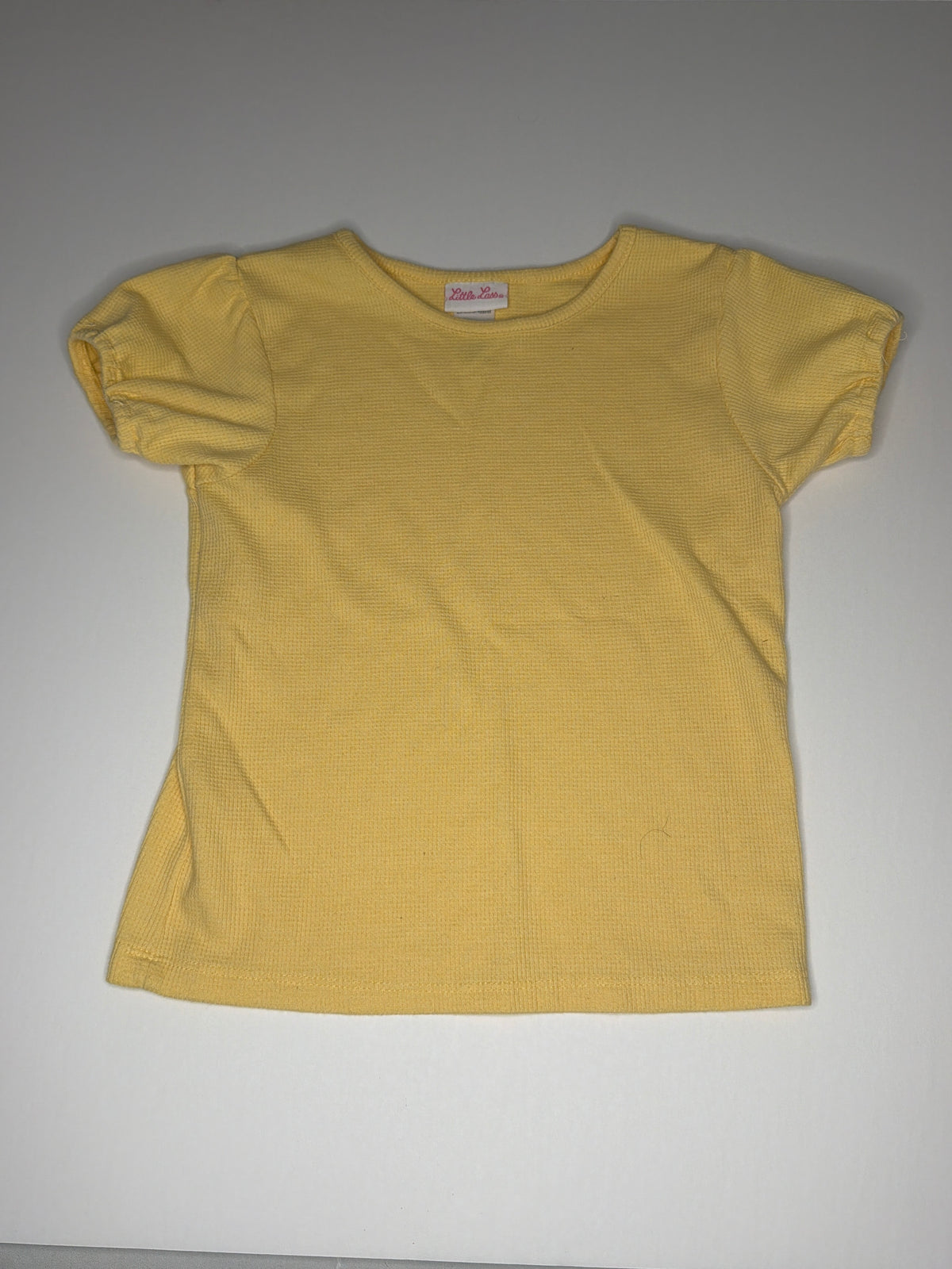 Little Lass Yellow Waffle Shirt 12