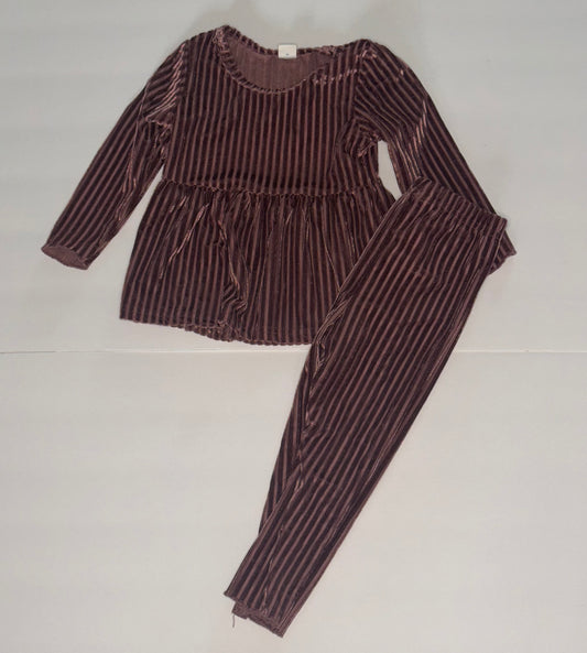 SHEIN Maroon Velvet Set 12/18M