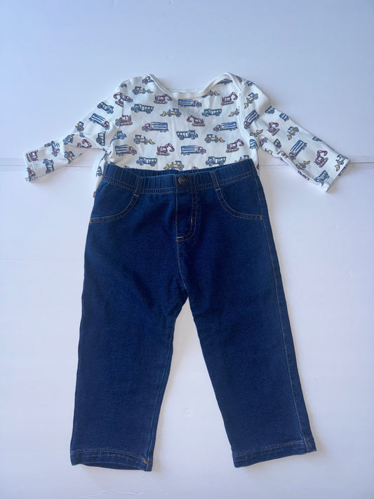 Little Me Truck Onesie and Pants Set 12M