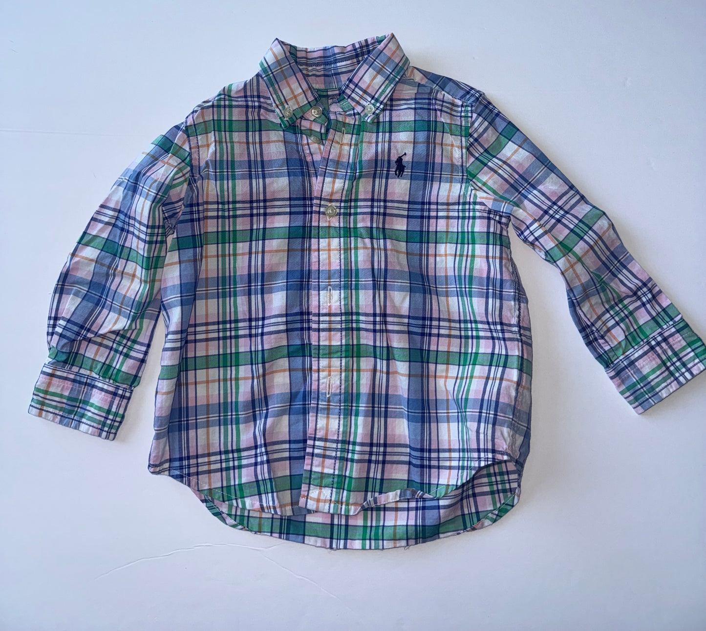 Ralph Lauren Plaid Dress Shirt 12M