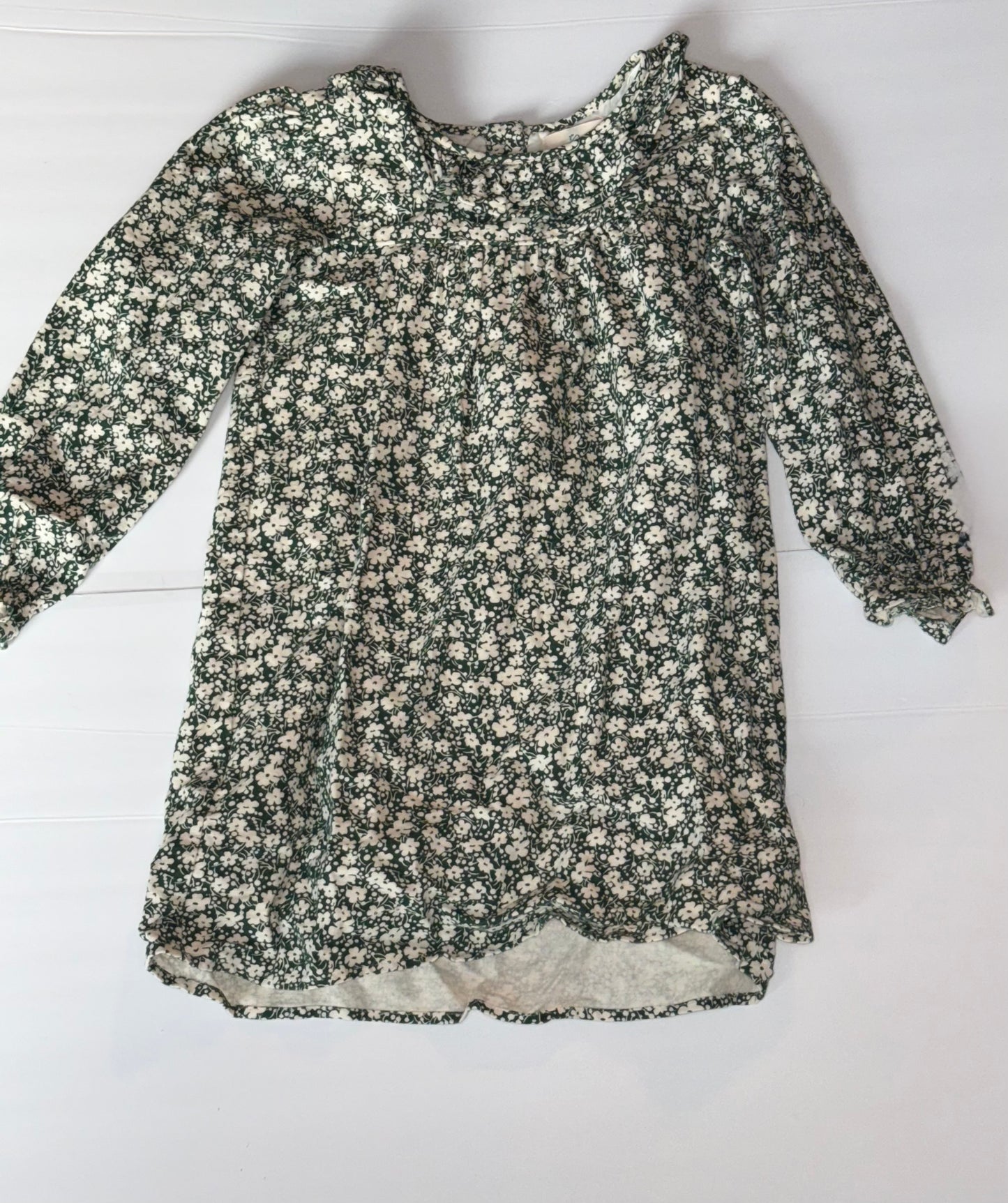 SmockingBird Green Floral Dress 6