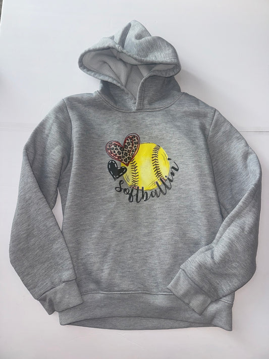 Softballin’ Grey Sweatshirt 12/4