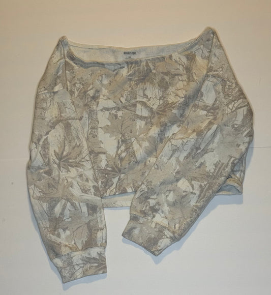 Hollister Camo Cream Crewneck Sweatshirt XS (14/16)