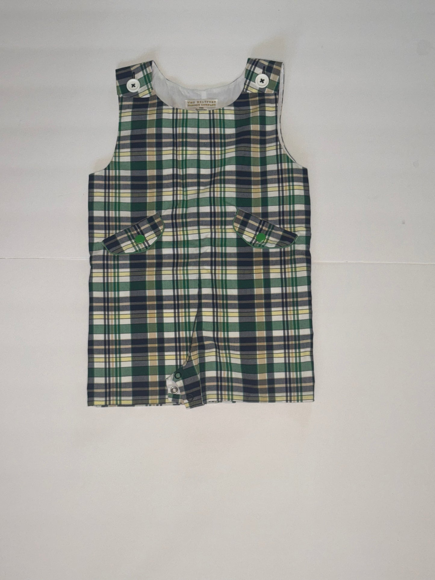 TBBC Green Plaid Jon Jon 2T