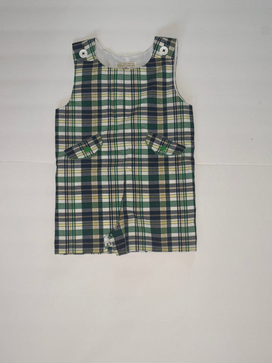TBBC Green Plaid Jon Jon 2T