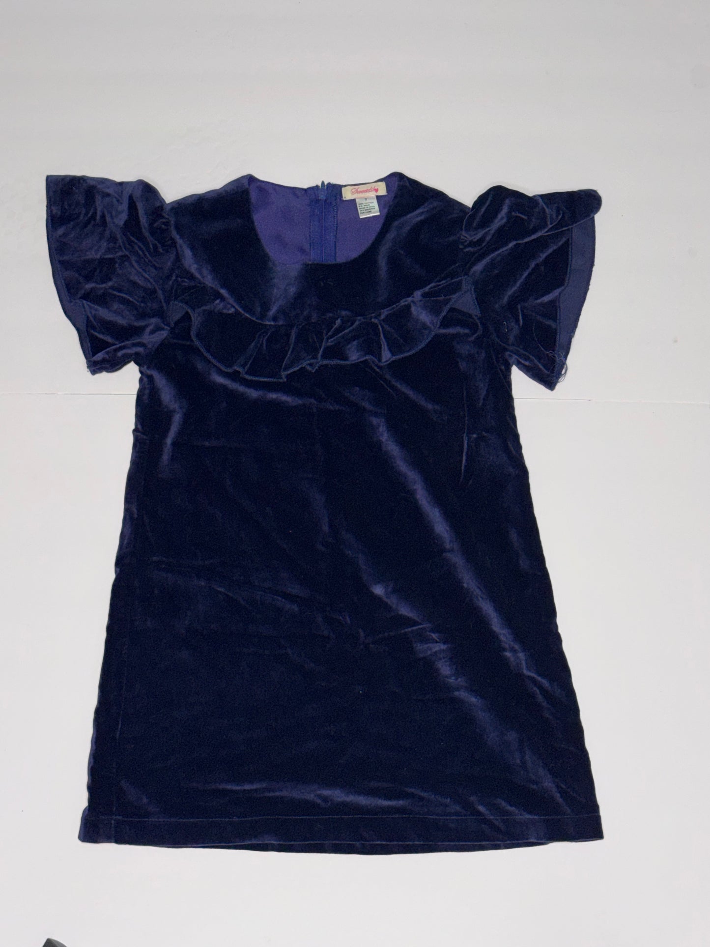 Sweetdil Navy Velvet Dress 7