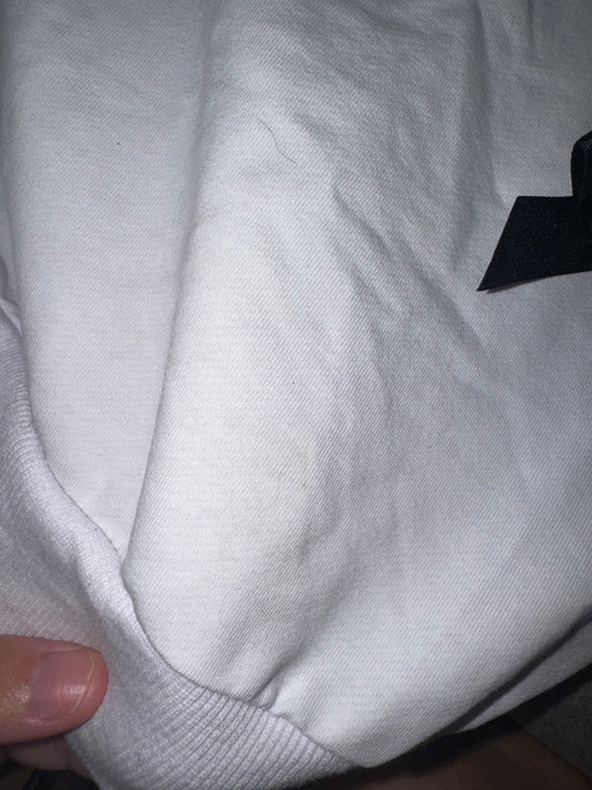 No Brand White with Black Bows Crewneck