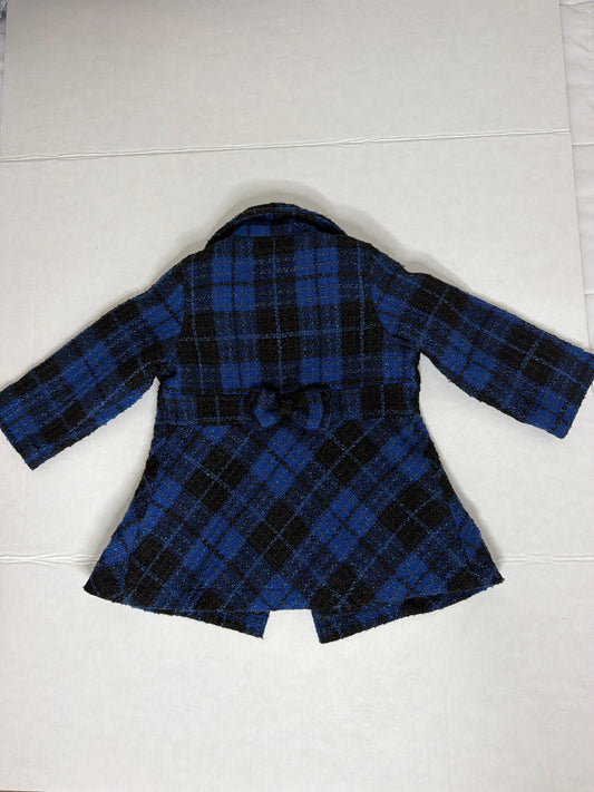 London Fog Blue Plaid Peacoat - 18m