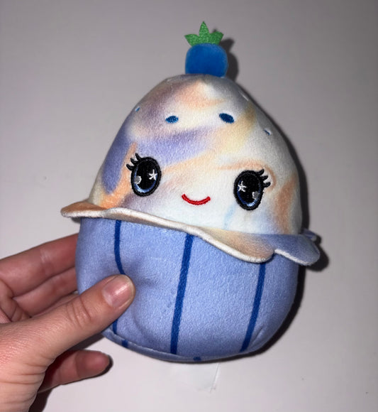 Mini Squishmallow blueberry cupcake