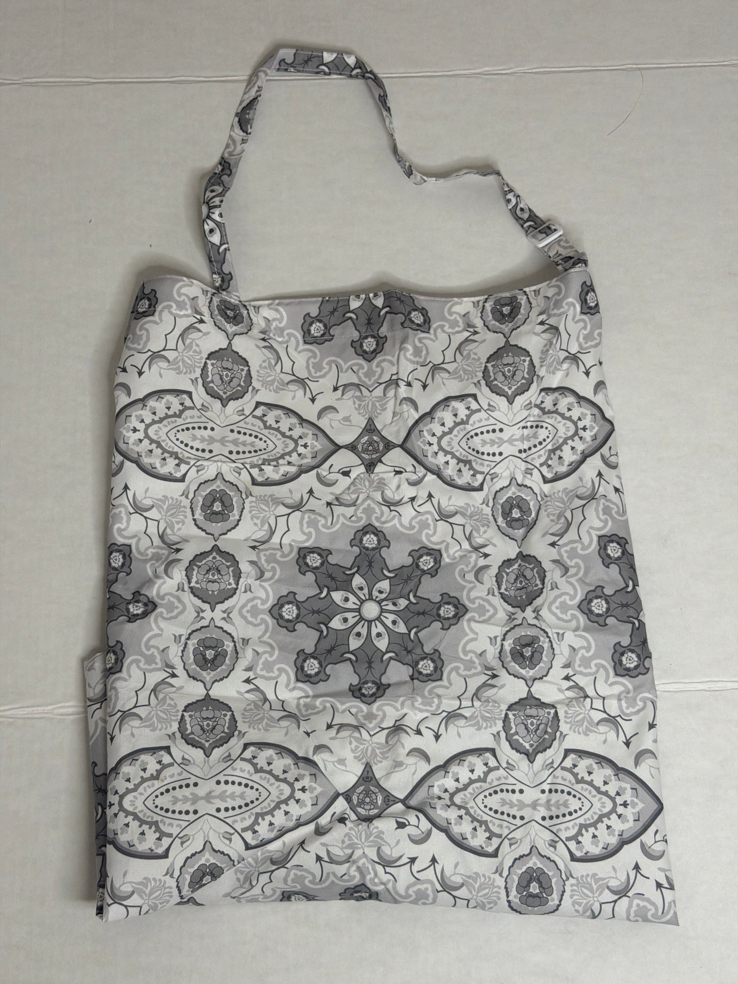 Grey and White Damask Nursing Cover