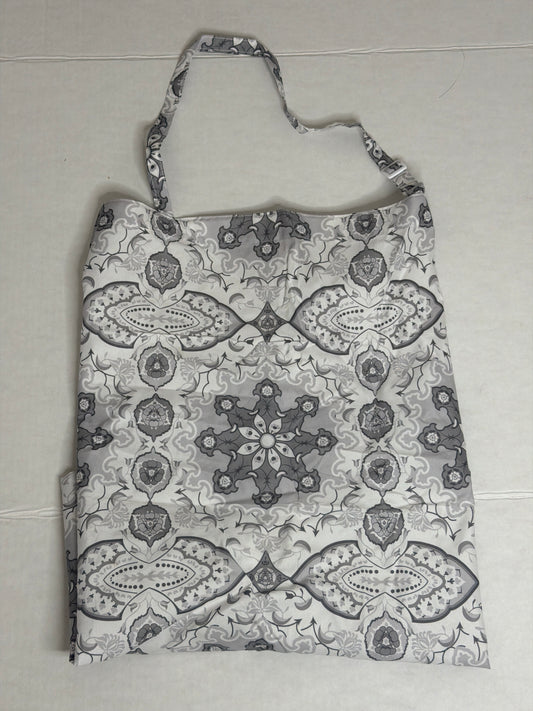 Grey and White Damask Nursing Cover