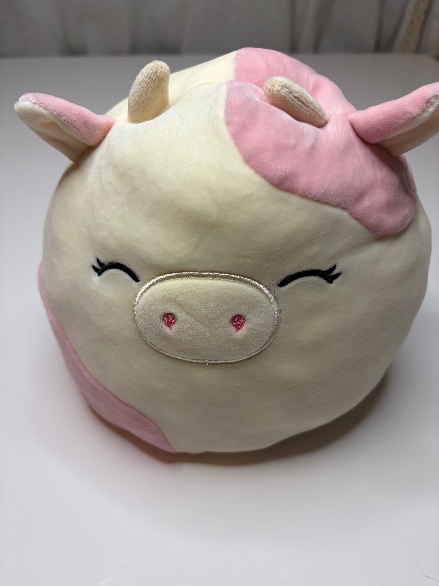 Squishmallow Cow Pink and Rainbow Reversible