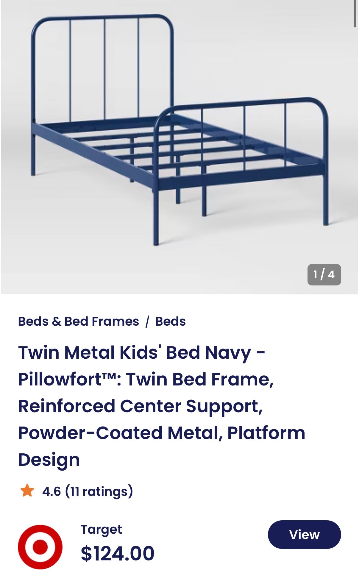 Target Brand Twin Blue Bedframe