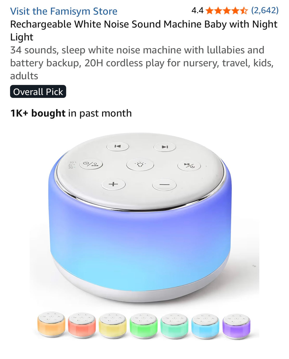 White Noise Machine and Night Light